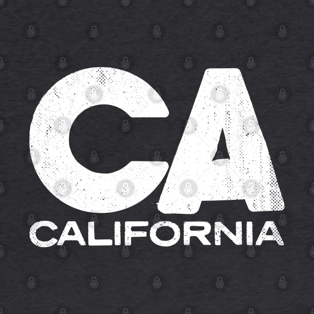 CA California State Vintage Typography by Commykaze